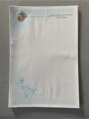 12 Loose Sheets Of Paper Marine Corps Recruit Depot San Diego Stationary